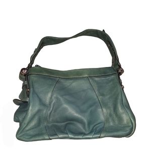 B Makowsky Blue Leather Purse Handbag